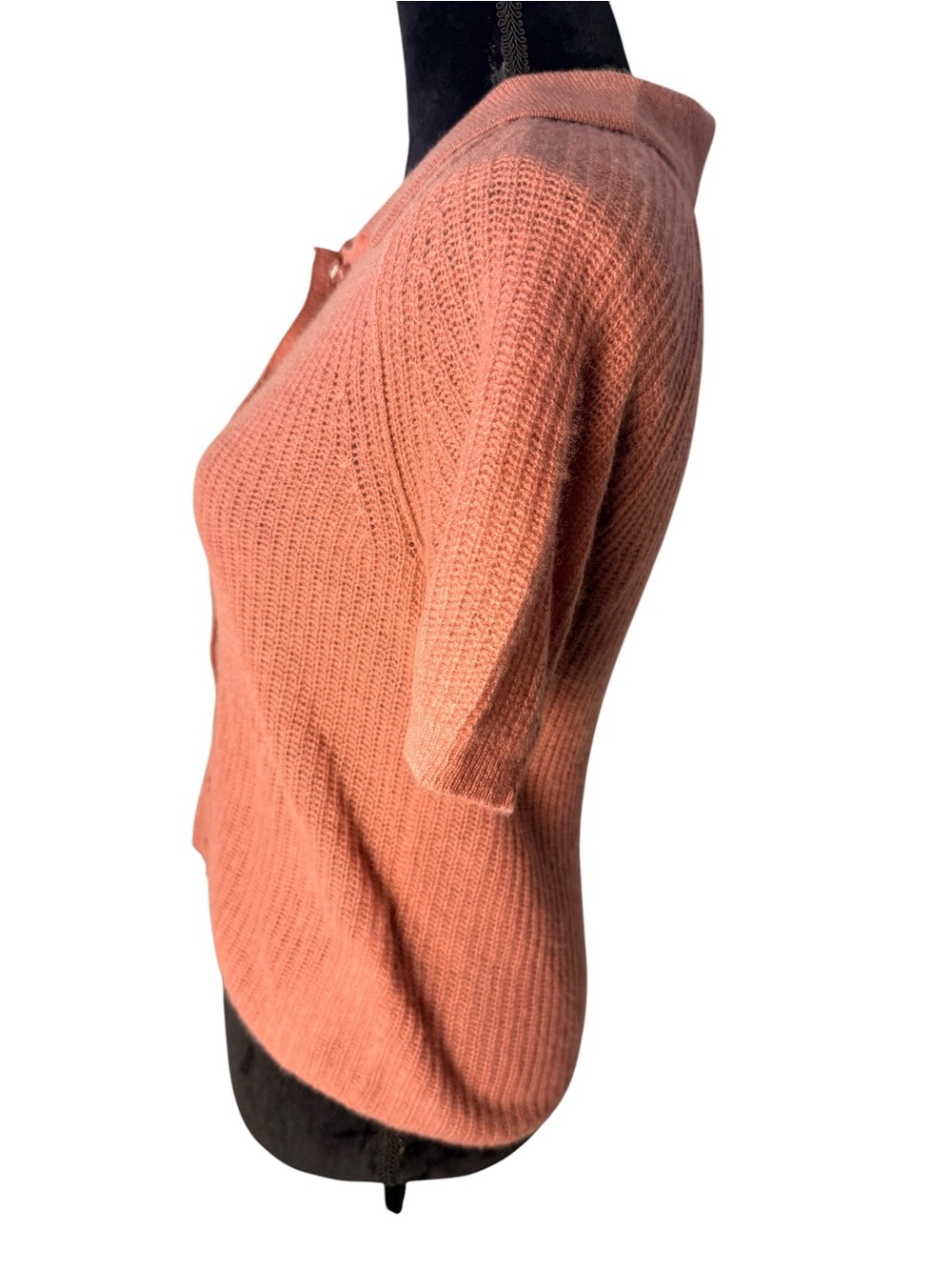 Pilcro | Anthropologie | Short-Sleeve Polo Cashmere Sweater in Dusty Rose | Sz M - Picture 4 of 7